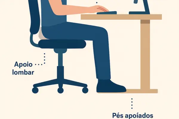 Guia definitivo para posicionar o corpo corretamente diante do computador